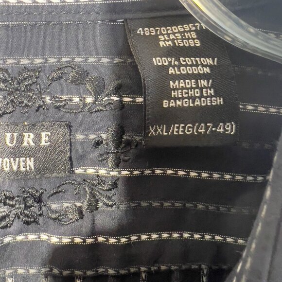 NWT 90s Mens Structure Black Dress Shirt Long Sleeve Button Down Size XXL - Picture 4 of 11